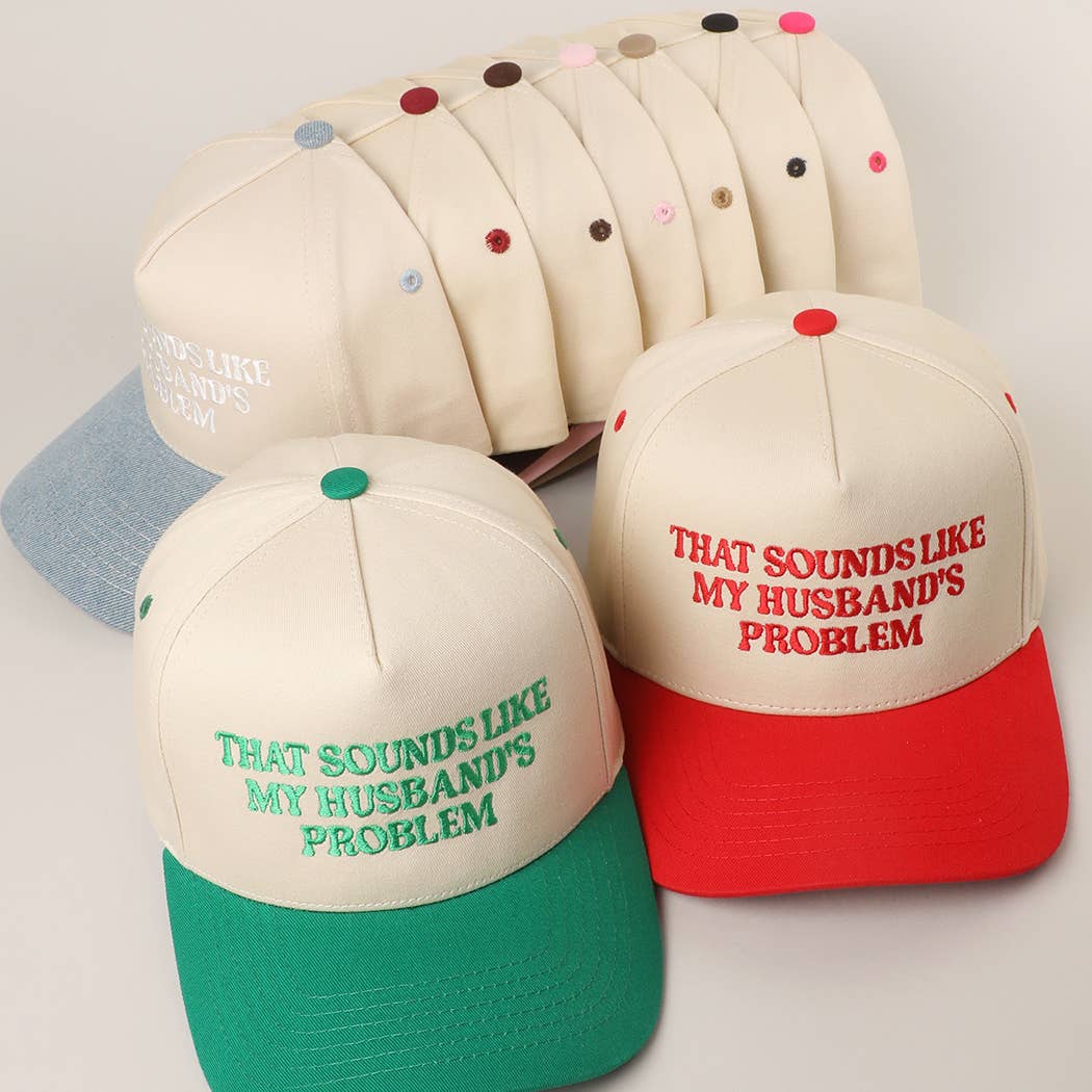 THAT SOUNDS LIKE..Embroidered Two-Tone Trucker Hat: LIGHT PINK / One Size