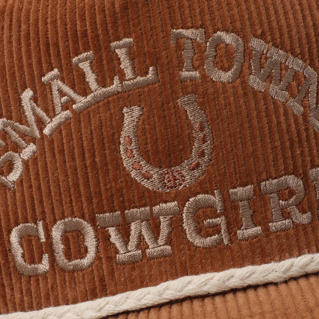 SMALL TOWN COWGIRL Corduroy Rope Trucker Hat: SAGE / One Size