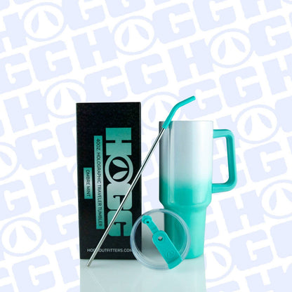 40oz SUBLIMATION CLEAR TRAVELER TUMBLER: OMBRE MINT