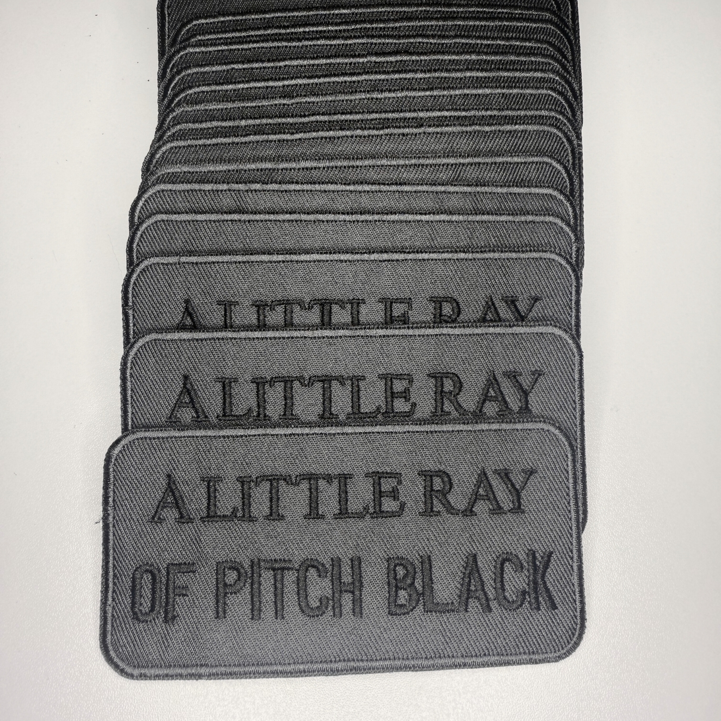4" A Little Ray of PITCH BLACK -  Embroidered Hat Patch: Embroidered Patch
