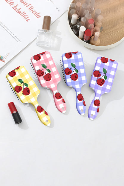 Pink Cute Cherry Plaid Air Cushion Comb