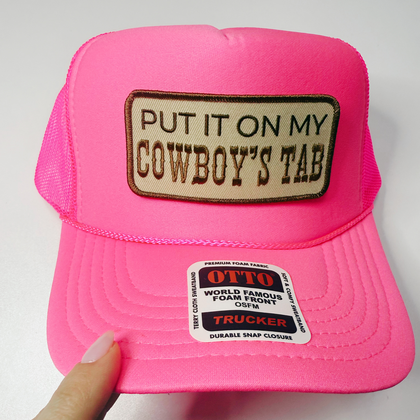 4" Put it on my COWBOYS TAB -  Embroidered Hat Patch: QTY 1