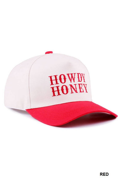 ....0812 Howdy Honey Two Tone Canvas Cotton Cap SI-28119: FUCHSIA-183899 / OS
