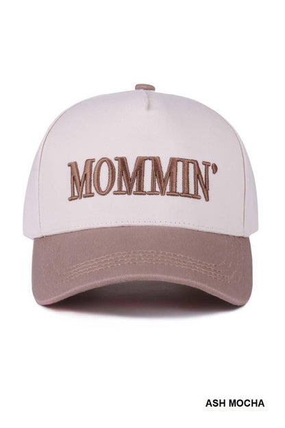 `.0724 Mommin' Two Tone Canvas Cotton Cap SI-28390: DENIM-189440 / OS