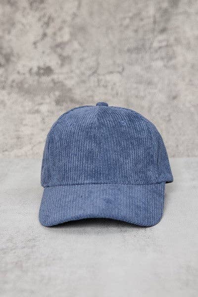 PLAIN CORDUROY BASEBALL CAP | 40CP016: BLUE