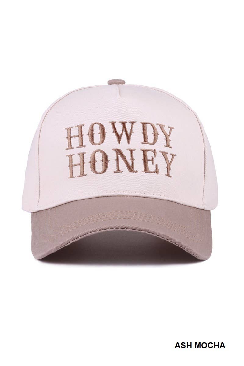 ....0812 Howdy Honey Two Tone Canvas Cotton Cap SI-28119: FUCHSIA-183899 / OS