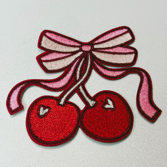 3" Cherry iron on Patch  -  Embroidered Hat Patch: Embroidered Patch