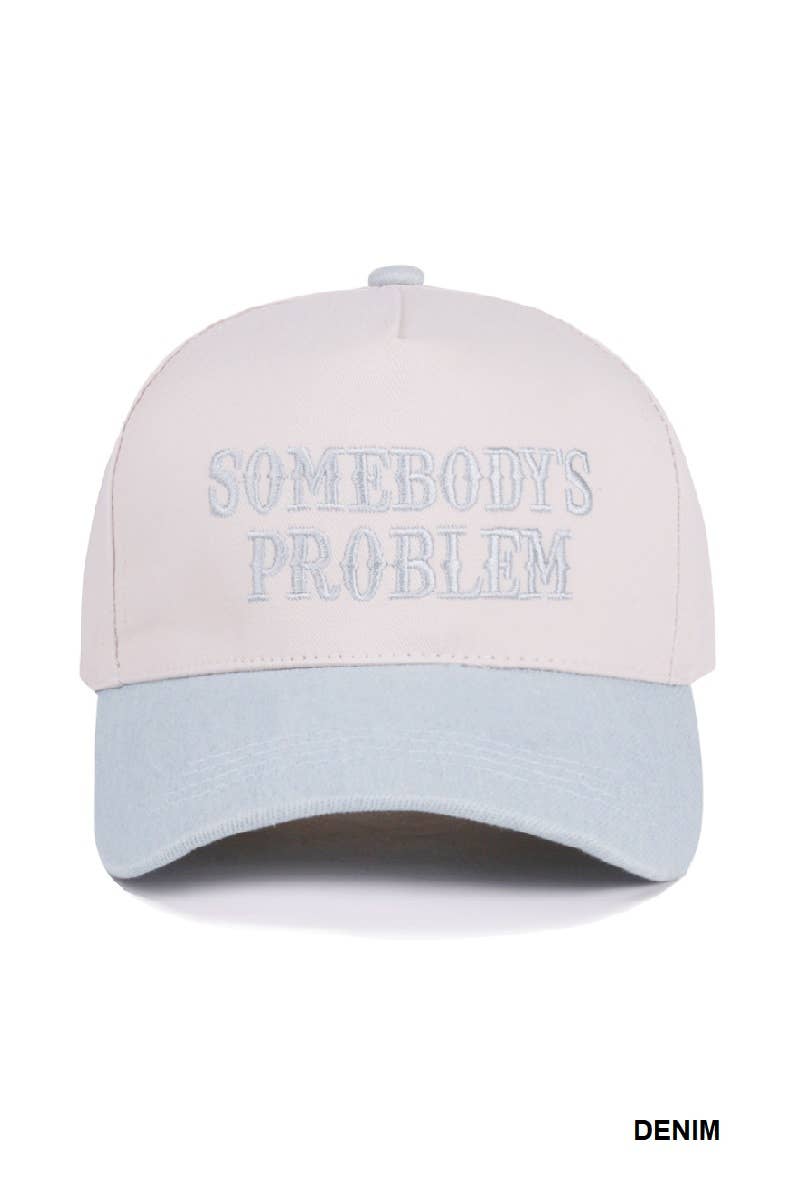 `.0731 Somebody's Problem Two Tone Canvas Cotton Cap SI-28471: ASH MOCHA-186973 / OS