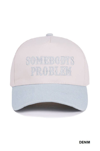 `.0731 Somebody's Problem Two Tone Canvas Cotton Cap SI-28471: ASH MOCHA-186973 / OS
