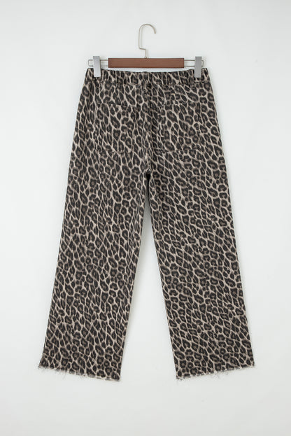 Yellow Leopard Straight Loose Leg Jeans