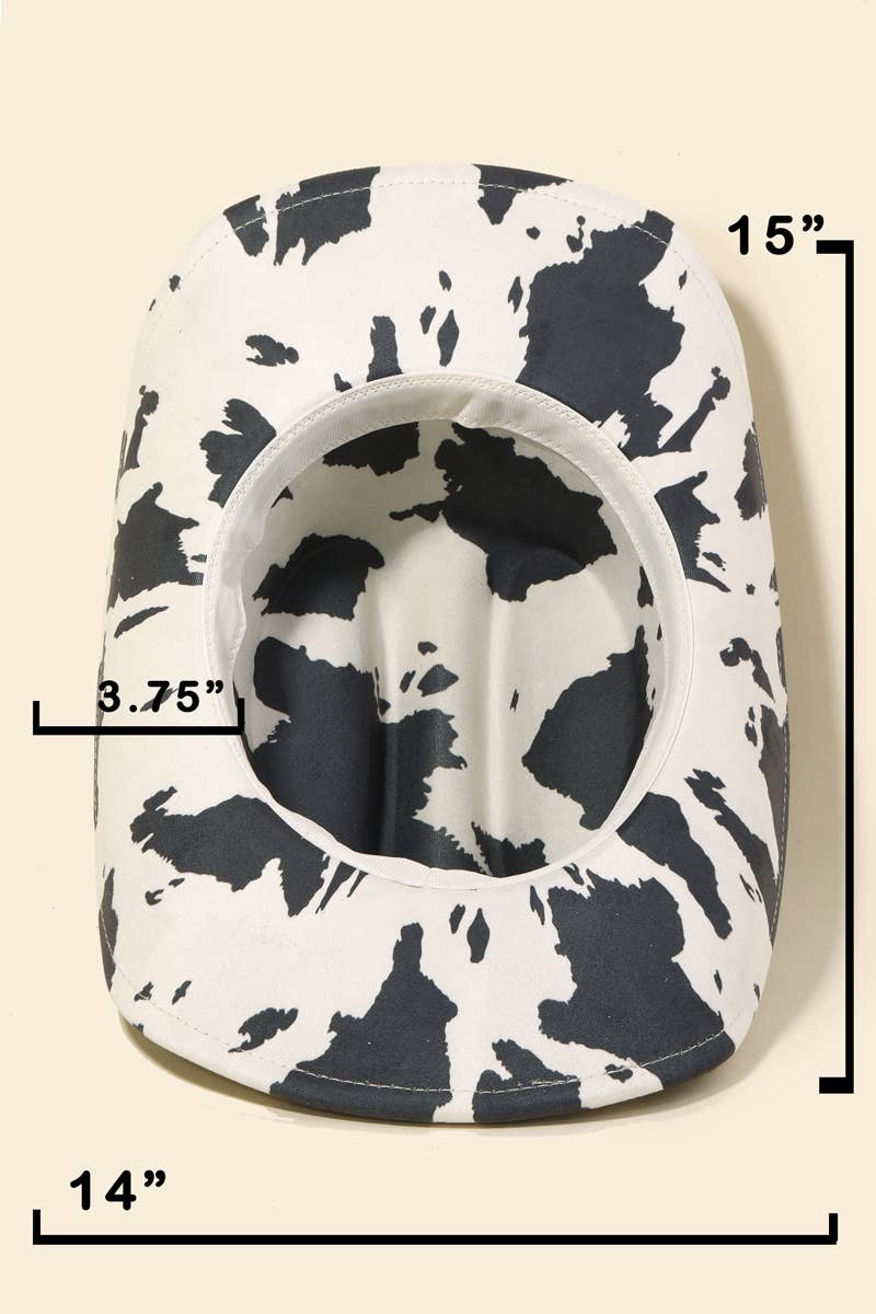 Cow Print Cowboy Hat: BK