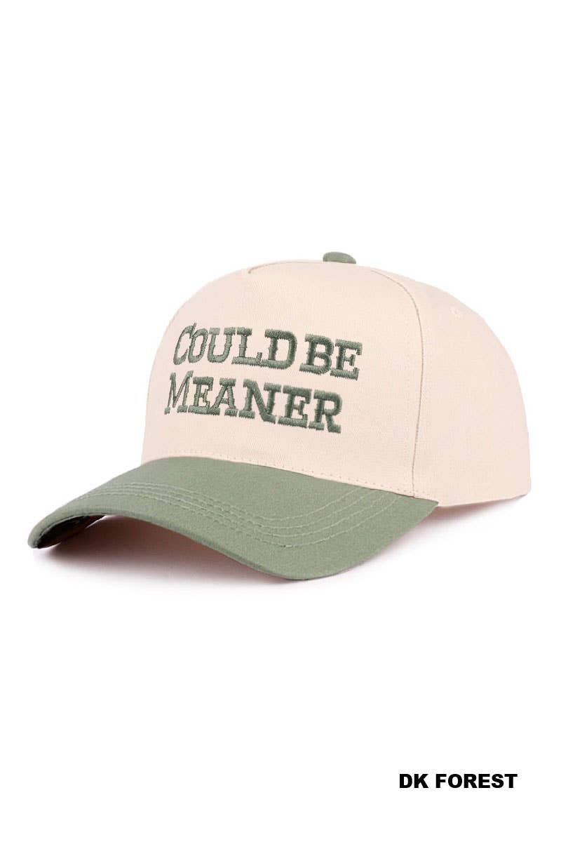 .1208 Could Be Meaner Two Tone Cotton Cap SI-29120: BLACK-192076 / OS