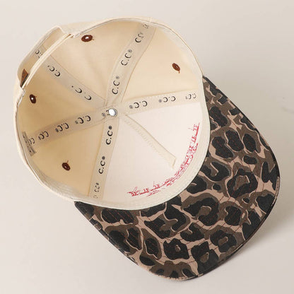 LITERALLY JUST A COWGIRL Leopard Trucker Hat: LEOPARD-RED / One Size