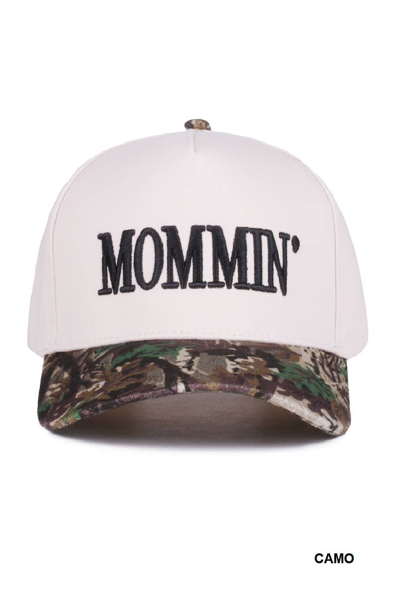 `.0724 Mommin' Two Tone Canvas Cotton Cap SI-28390: DENIM-189440 / OS