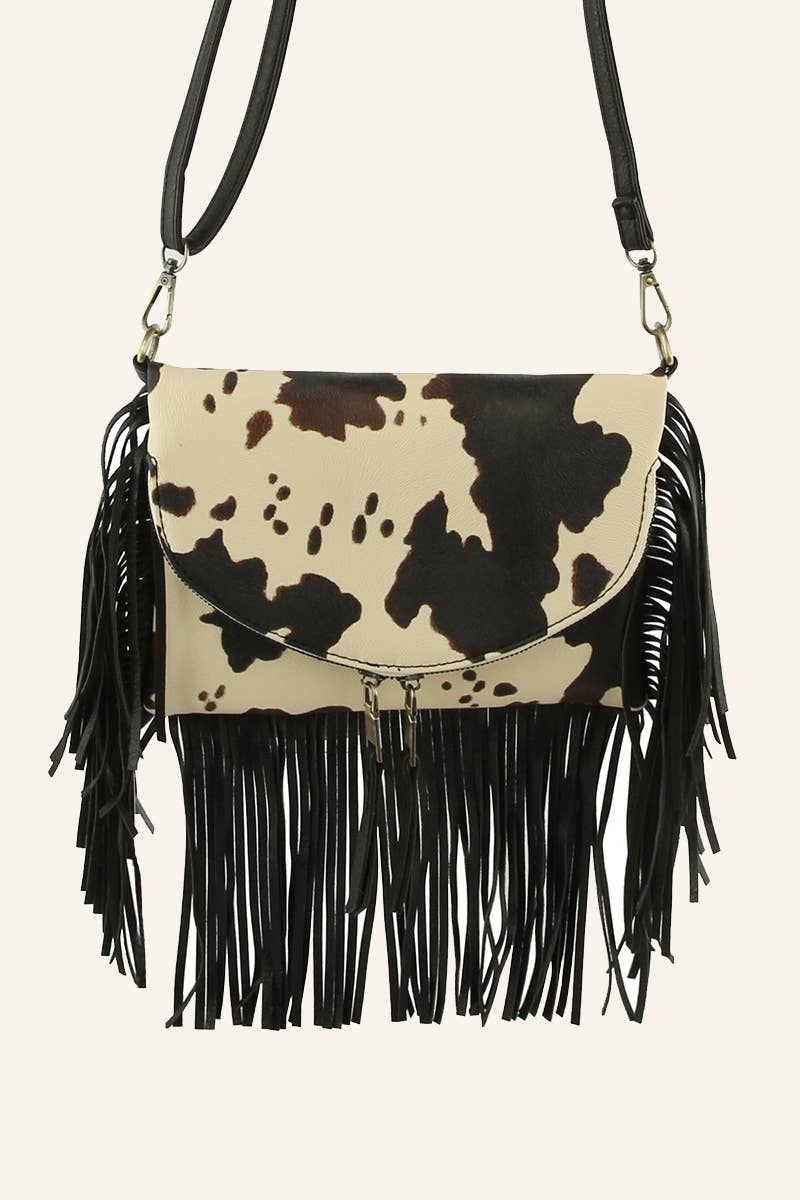 Envelope Flap Fringe Crossbody Bag: MC