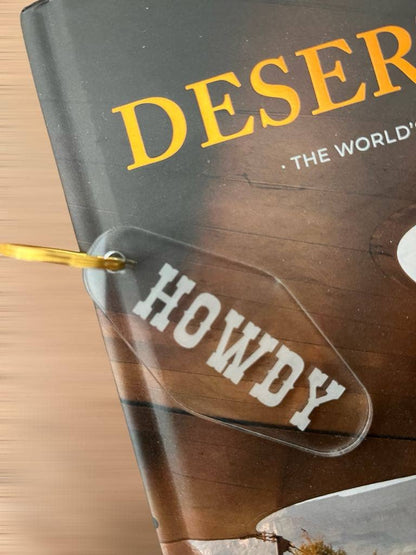 Howdy Keychain Western Keychain Minimalist Jewelry : Gold