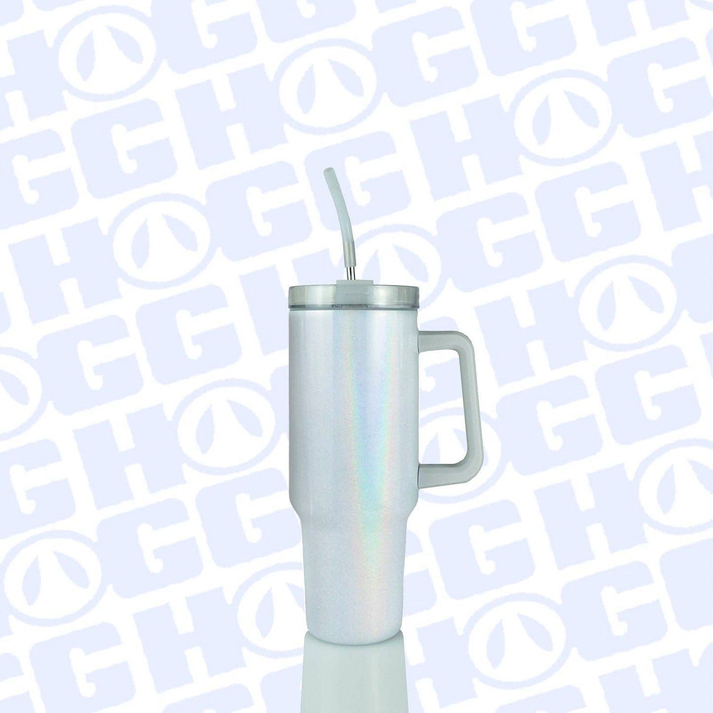 40oz SUBLIMATION CLEAR TRAVELER TUMBLER: OMBRE MINT