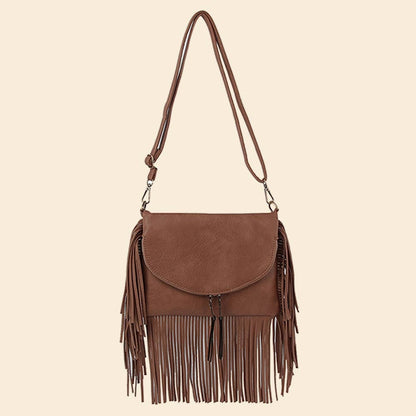 Envelope Flap Fringe Crossbody Bag: MC