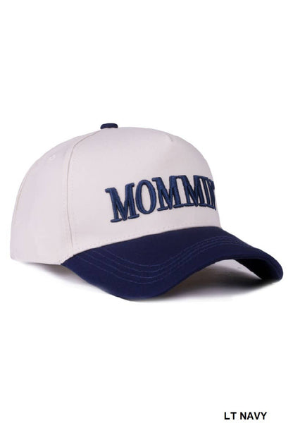 `.0724 Mommin' Two Tone Canvas Cotton Cap SI-28390: DENIM-189440 / OS