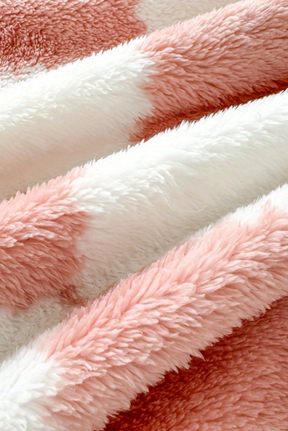 Pink Checkered Fluffy Coral Fleece Blanket