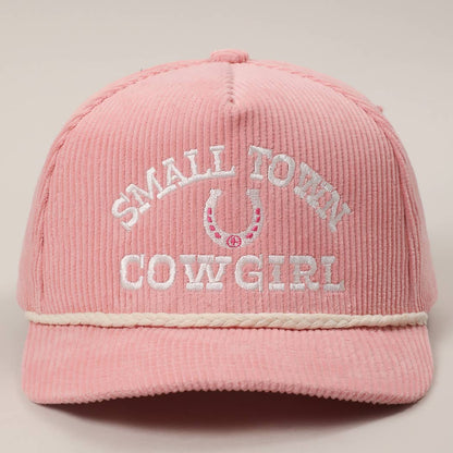 SMALL TOWN COWGIRL Corduroy Rope Trucker Hat: SAGE / One Size