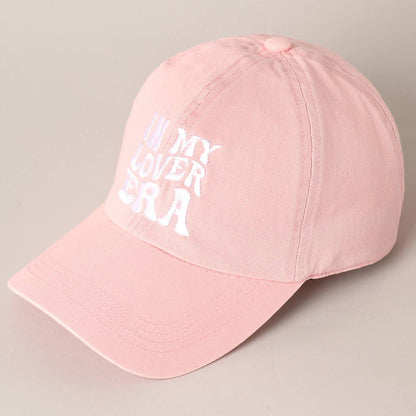 Embroidered Letters In My Lover Era Baseball Cap: Pink / ONE SIZE