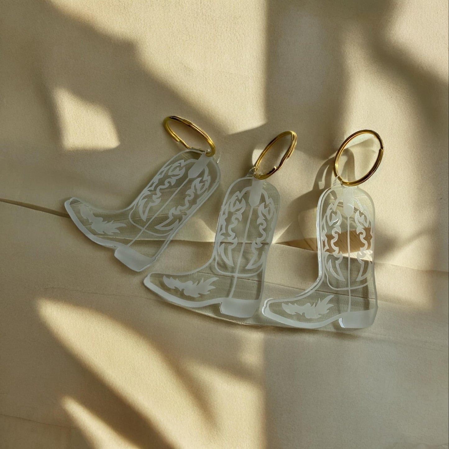 Bulk Order of 100 Cowboy Boot Keychains: Gold