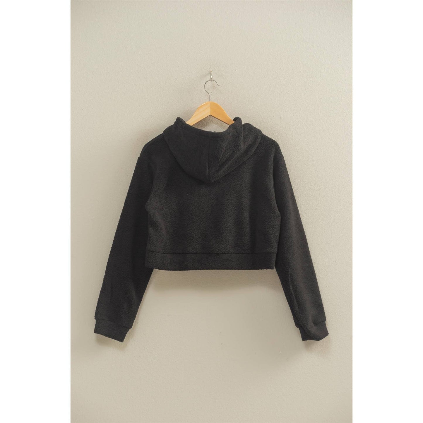 Sherpa Cropped Zip Up Hoodie