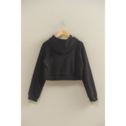Sherpa Cropped Zip Up Hoodie