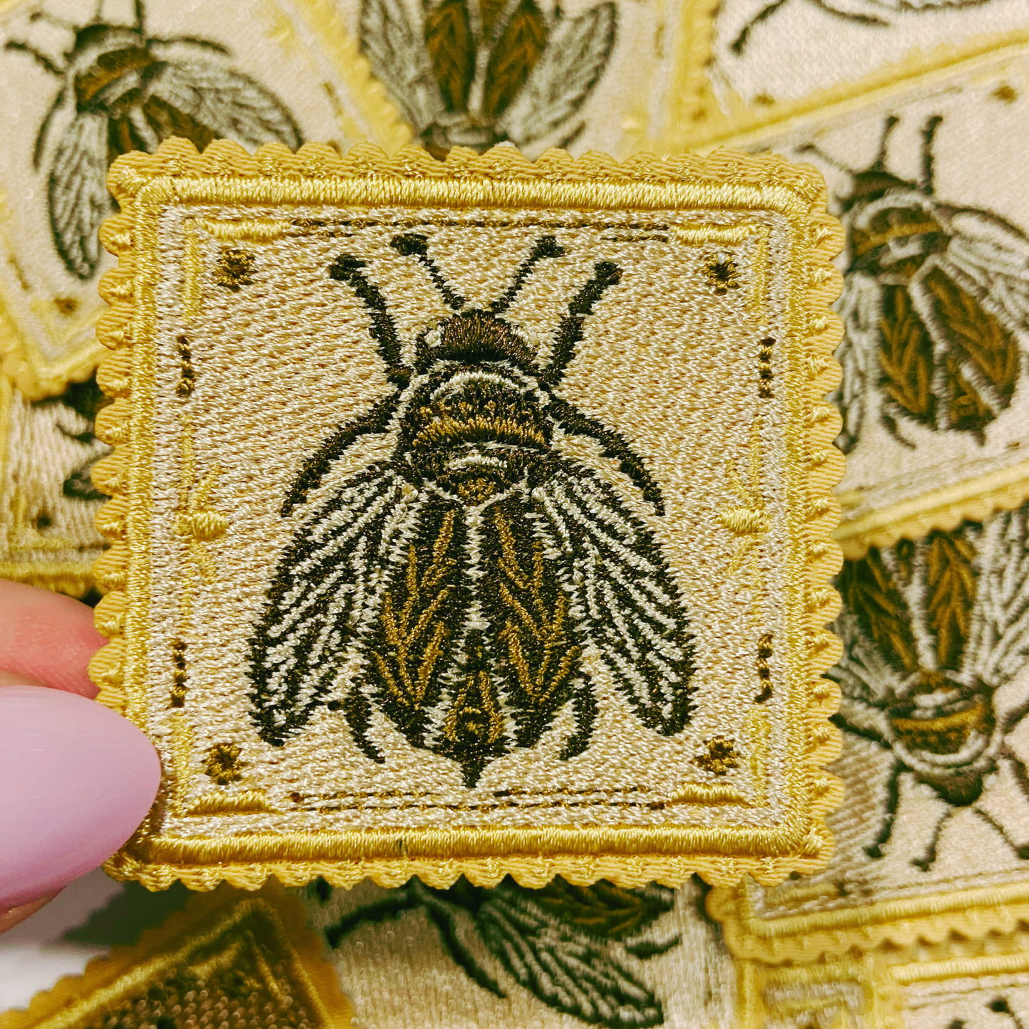 2" Bee -  Embroidered Hat Patch: 2" Embroidered Patch
