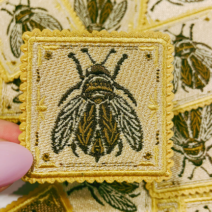 2" Bee -  Embroidered Hat Patch: 2" Embroidered Patch