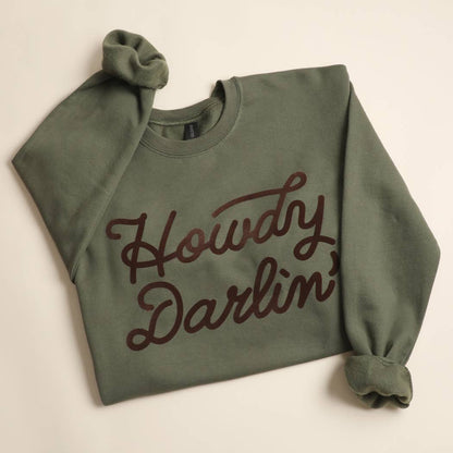 HOWDY DARLIN' Heavyweight Crewneck Sweatshirt: GARNET / XL