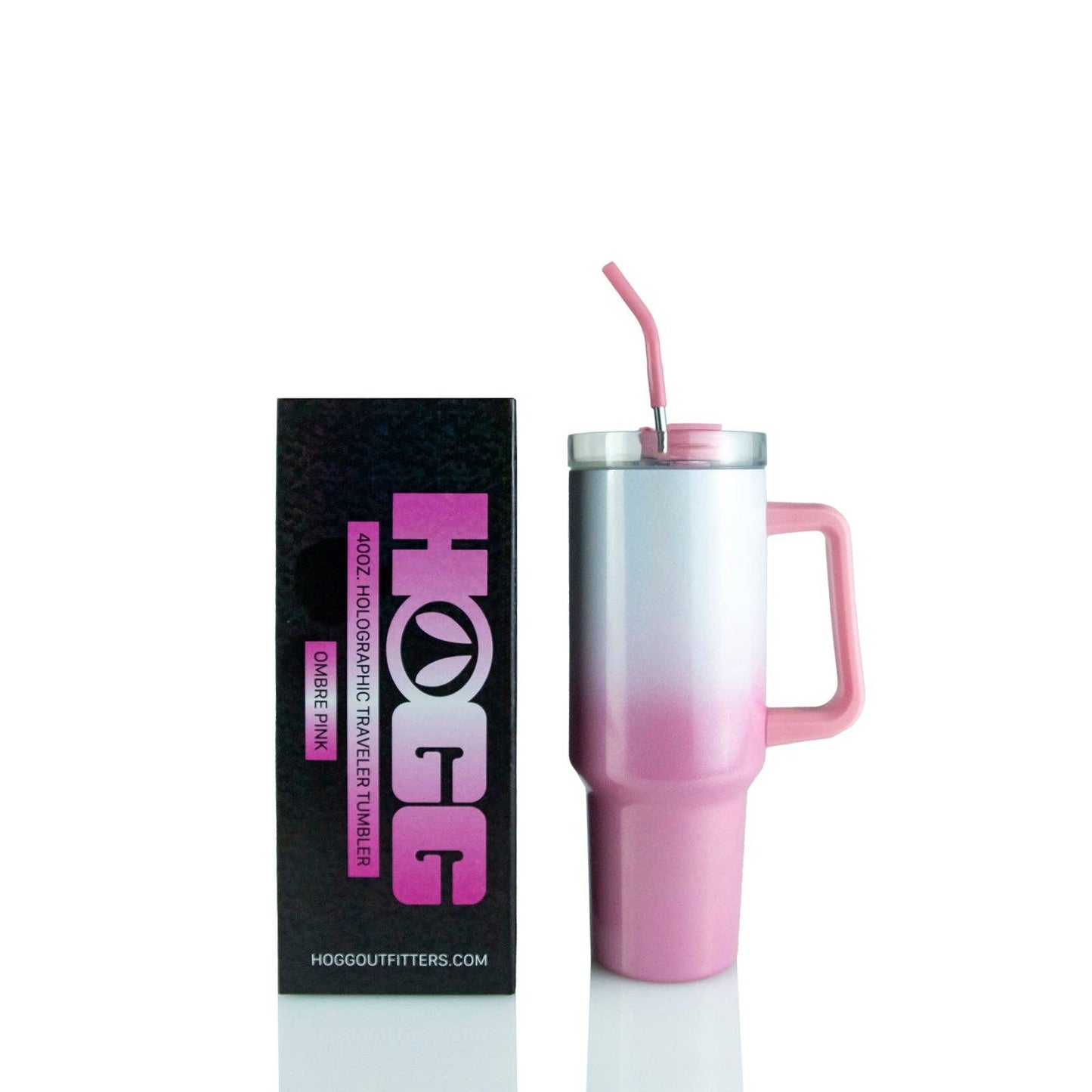 40oz SUBLIMATION CLEAR TRAVELER TUMBLER: WHITE