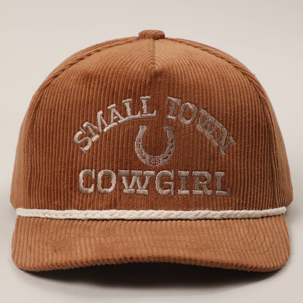 SMALL TOWN COWGIRL Corduroy Rope Trucker Hat: SAGE / One Size