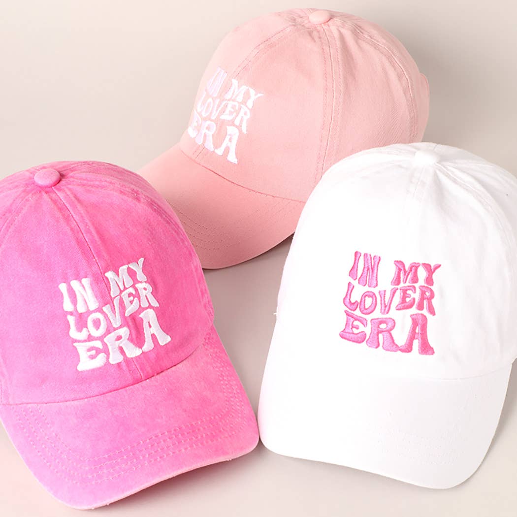 Embroidered Letters In My Lover Era Baseball Cap: Pink / ONE SIZE