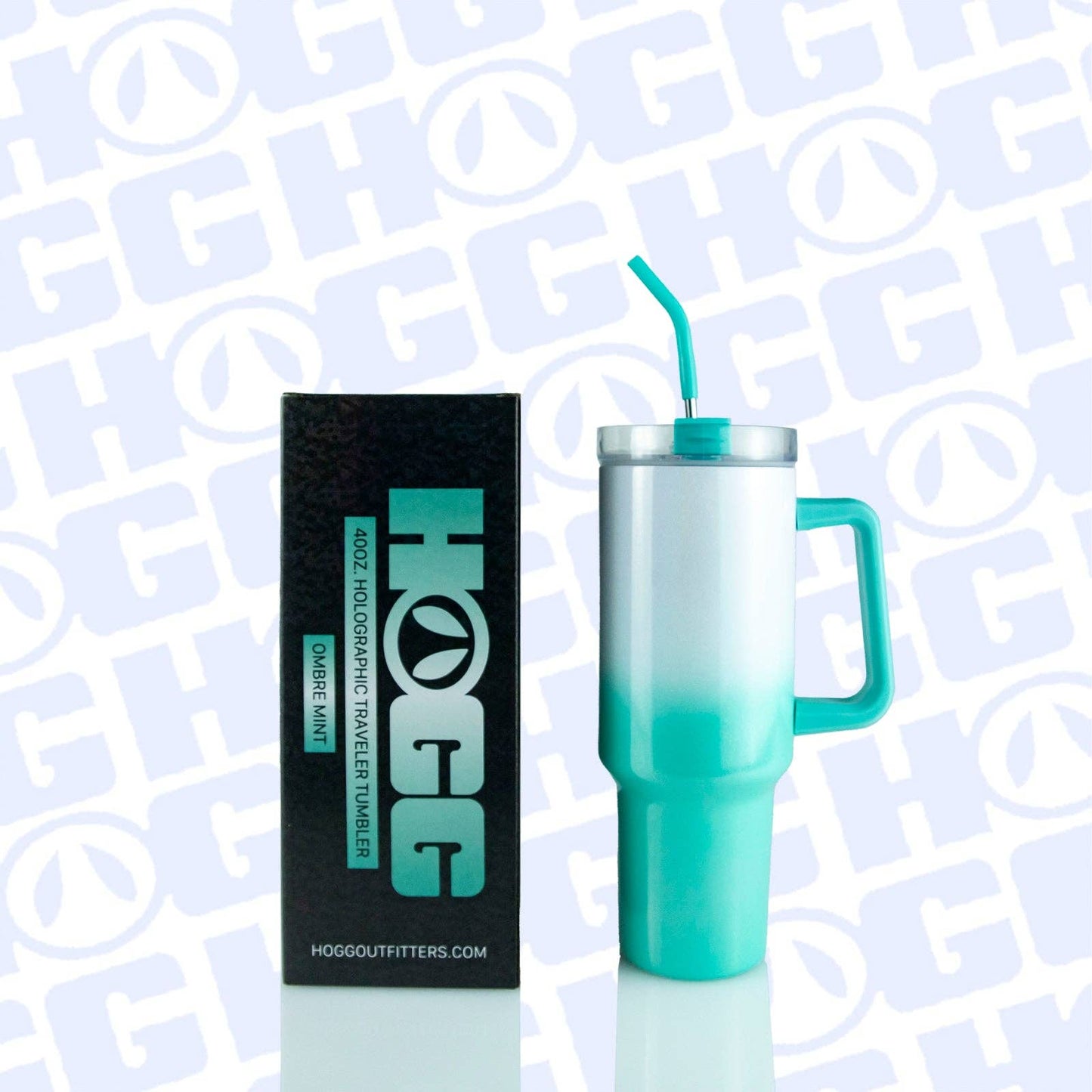 40oz SUBLIMATION CLEAR TRAVELER TUMBLER: OMBRE MINT