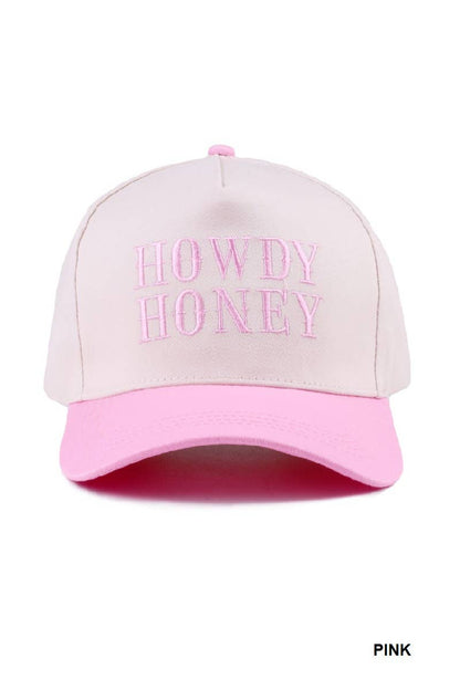 ....0812 Howdy Honey Two Tone Canvas Cotton Cap SI-28119: FUCHSIA-183899 / OS