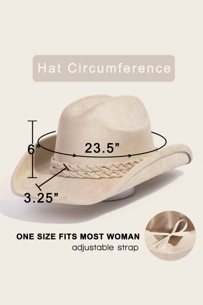 Double Braid Rope Western Cowboy Hat: PU