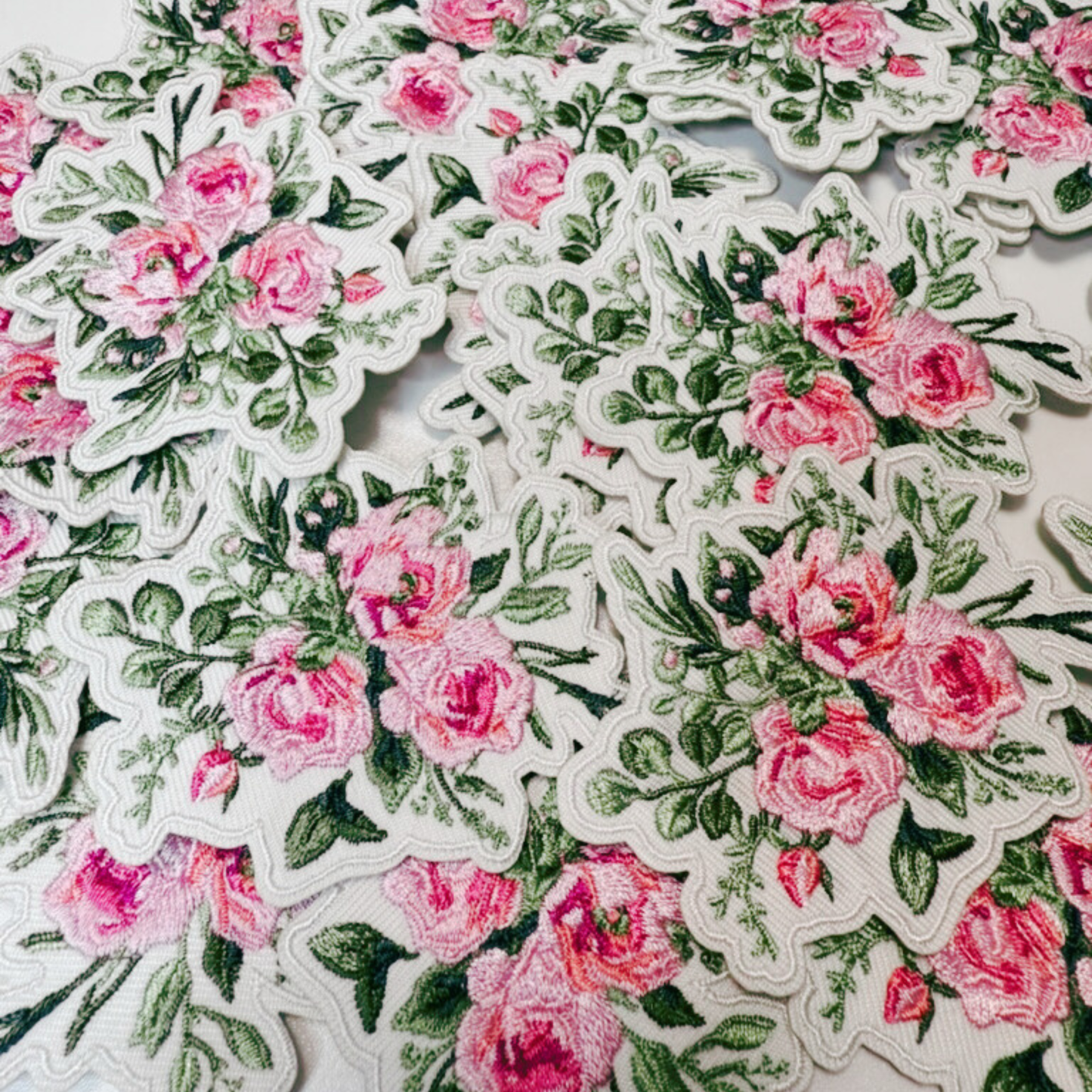 3" Floral iron on Patch  -  Embroidered Hat Patch: Embroidered Patch
