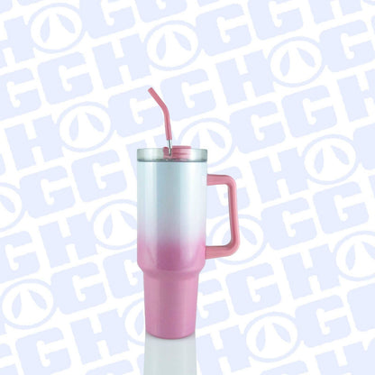 40oz SUBLIMATION CLEAR TRAVELER TUMBLER: WHITE