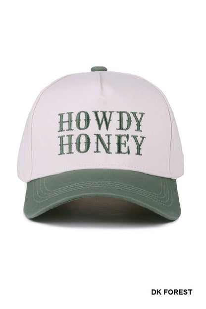 ....0812 Howdy Honey Two Tone Canvas Cotton Cap SI-28119: FUCHSIA-183899 / OS