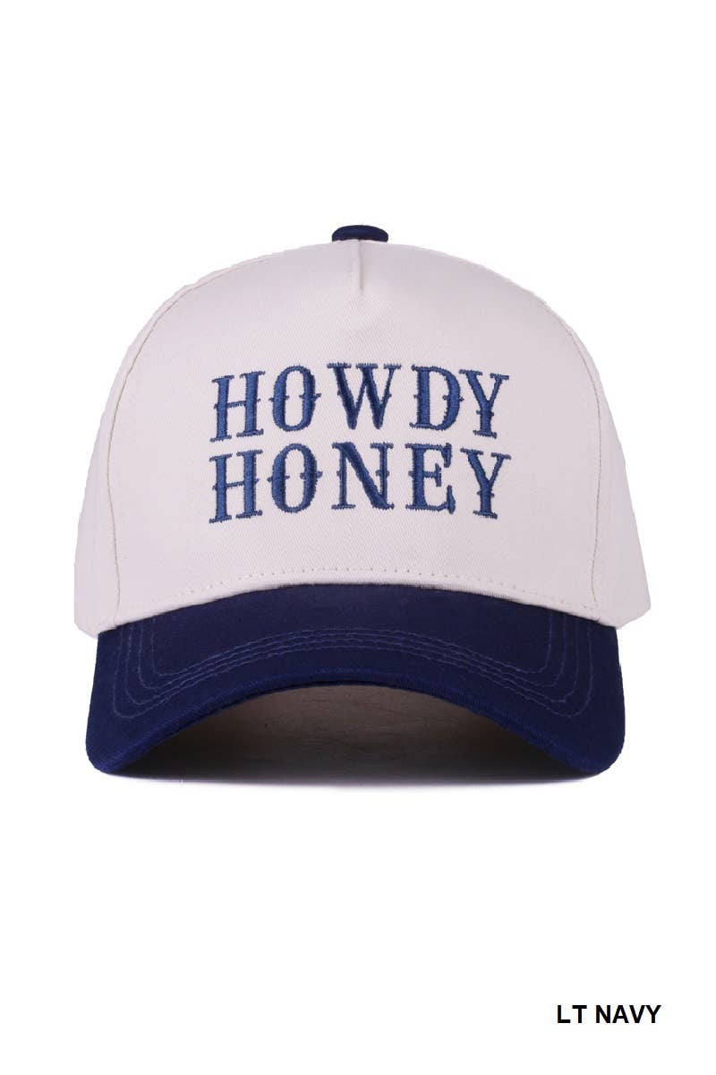 ....0812 Howdy Honey Two Tone Canvas Cotton Cap SI-28119: FUCHSIA-183899 / OS