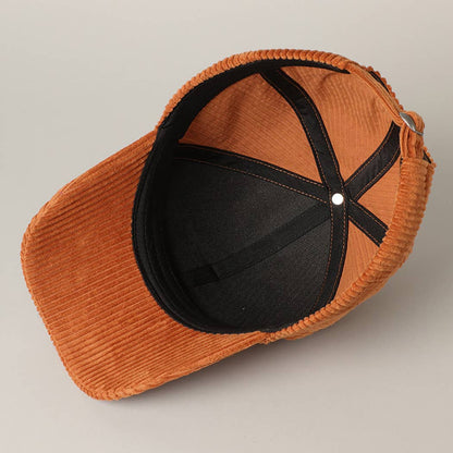 GRATEFUL 3D Embroidered Corduroy Baseball Cap: BROWN / One Size