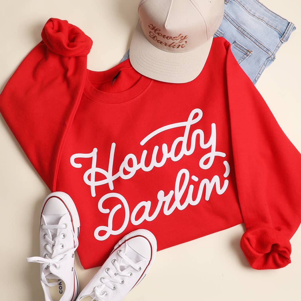 HOWDY DARLIN' Heavyweight Crewneck Sweatshirt: GARNET / XL