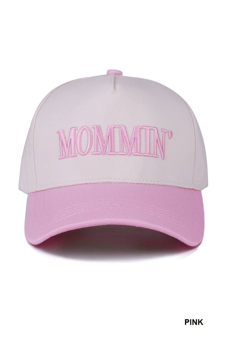 `.0724 Mommin' Two Tone Canvas Cotton Cap SI-28390: DENIM-189440 / OS