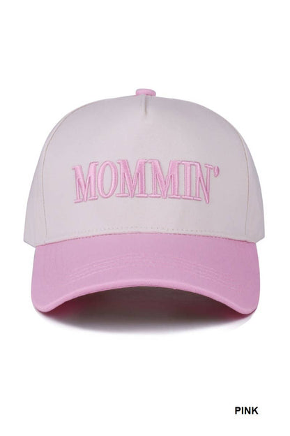 `.0724 Mommin' Two Tone Canvas Cotton Cap SI-28390: DENIM-189440 / OS