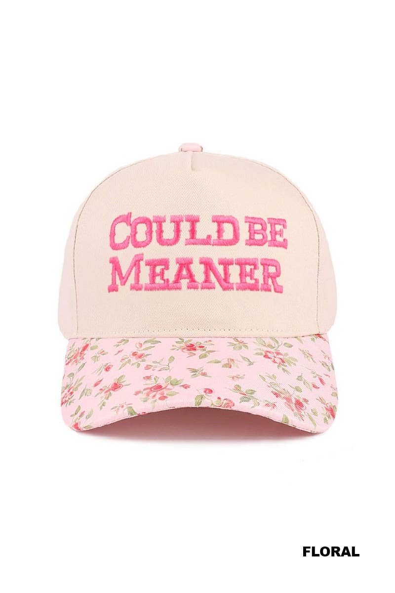 .1208 Could Be Meaner Two Tone Cotton Cap SI-29120: BLACK-192076 / OS