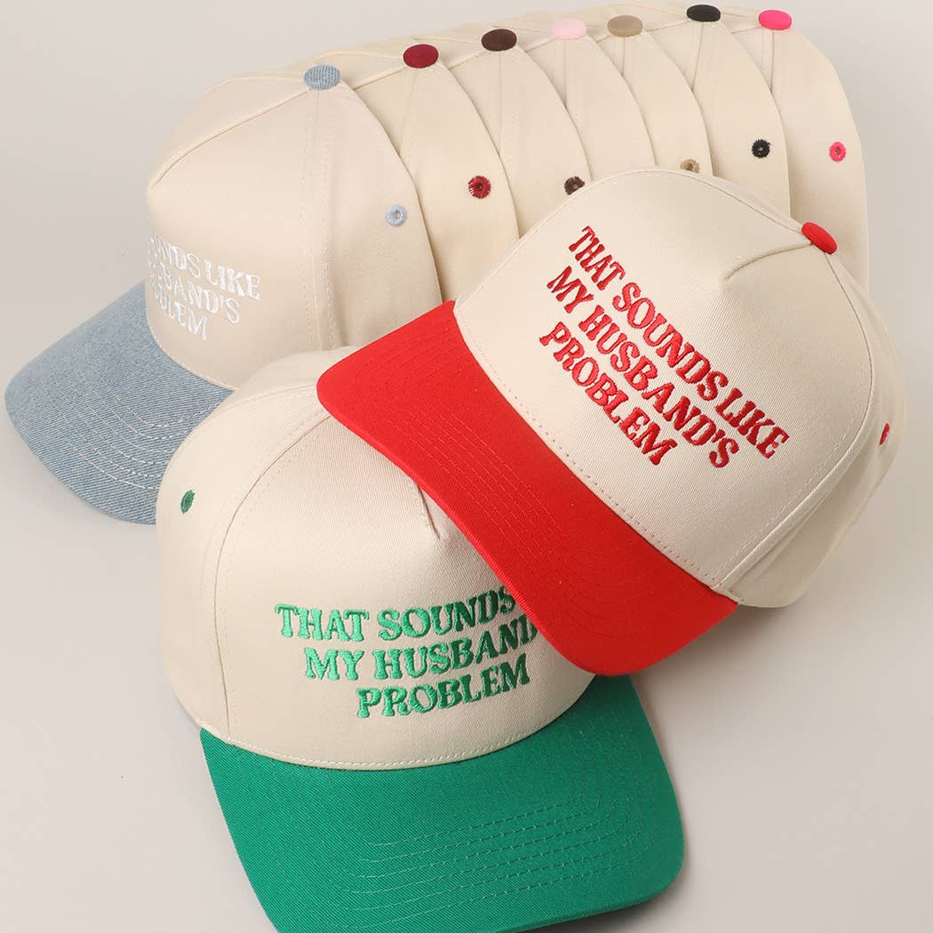 THAT SOUNDS LIKE..Embroidered Two-Tone Trucker Hat: BURGUNDY / One Size