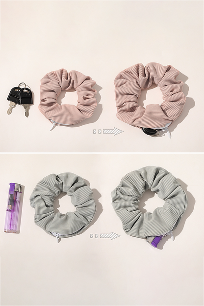 Delicacy Pocket Scrunchie With Hidden Zipper