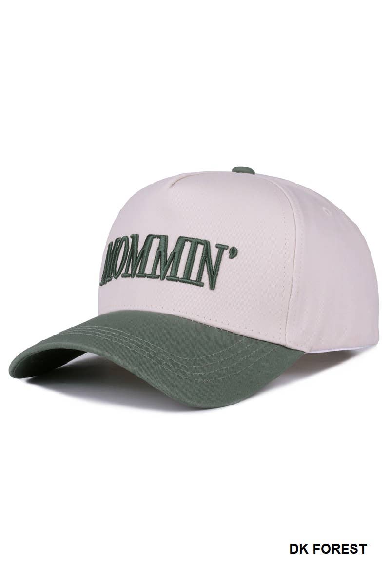 `.0724 Mommin' Two Tone Canvas Cotton Cap SI-28390: DENIM-189440 / OS